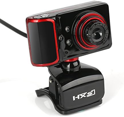 Computer Camera, DouLukit 16M Pixels High Definition HD Computer Accessorie Desktop Webcam, 9 Different Colors - Built-in Microphone and Adjustable Focal Length (Red)