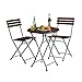 Produktbild Relaxdays Gartenmöbel Set Holz 3-teilig, Klappbar, Klapptisch rund, inkl 2 Klappstühle, Sitzgruppe, Balkongarnitur, rot-braun