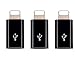 Produktbild Zhuhaimei,3pcs Micro USB auf 8 Pin Adapte für Apple iPhone X / iPhone8 / iPhone Plus / 7/7 Plus / 6 6S(Color:SCHWARZ)