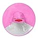 Produktbild Notdark Niedlich Kinder Regenschirm Hut Regenjacke Regenponcho Wasserdicht Kapuzenmantel UFO Magisch Hände Frei Regenmantel für Jungen Mädchen Unisex (Pinguin Rosa)
