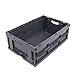 Produktbild KLAPPBOX 41 Liter, stabile Faltbox, Made in Germany, 60x40x22cm, Kunststoff Transportkiste, Plastikbox, Transportbox, max. 60kg, Grau