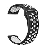Ersatzband für Gear s3 Armband Silikon, MoTech 22mm Weich Uhrenarmband Sportarmband Silikonarmband Sport Silicone Band für Samsung Gear S3 Frontier/Classic, Galaxy Watch 46mm (Schwarz/Weiss)