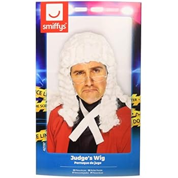 Parrucca Da Giudice Per Costumi - Bianca, Lunga E Riccia, Per Carnevale E Halloween