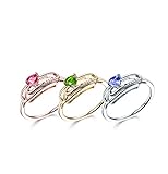 AnazoZ FINERING 18k Gold Damen-Ring Echt Chromdiopsid 0.29ct Diamant Trauringe Eheringe Hochzeit Verlobung für Frauen Ringgr. 51 (16.2) Ringschmuck