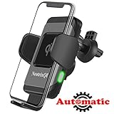 EINFACHE INSTALLATION UND VERWENDUNG - Sie müssen lediglich den Standfuß für das kabellose Autoladegerät an der Lüftungsöffnung installieren, um es zu reparieren. Selbst wenn Sie auf einer holprigen Straße fahren, kann das drahtlose Autoladegerät Ihr Telefon sicher halten, was sehr bequem und mit einer Hand bedient werden kann.