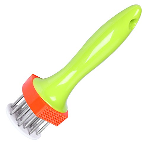 Coolden® Fleischzartmacher Fleischhammer 2 in 1 Fleischstecher Steakhammer Edelstahl Steaker Meat Tenderizer Grill Marinieren mit 24 Klingen zufällige Farbe