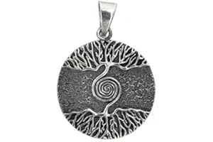 Kiss of Leather Pendentif arbre de vie avec spirale en argent sterling 925 N° 18