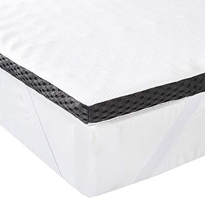 AmazonBasics Sur-matelas en mousse visco-élastique confortable avec sangles, 4 cm - 140 x 190 cm