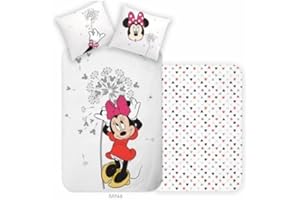 ‎SKYBRANDS Minnie Mouse Bettwäsche 135 x 200 Disney Bettwäsche Mini Maus Baumwolle Micky Mouse Kinderbettwäsche für Mädchen