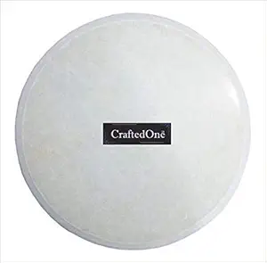 CraftedOne Marble Chakla/Roti Maker/Rolling Board (White, 22 cm, 9 Inches)