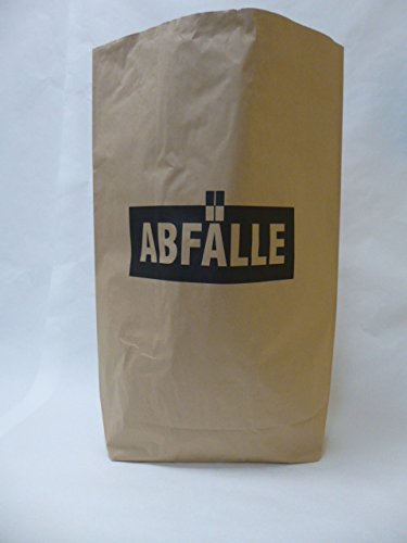 10 St. Papier-Bioabfallsäcke 120l Format 70x95x22 cm Motiv: "Abfälle", 2lagig, mit extra Bodendeckblatt