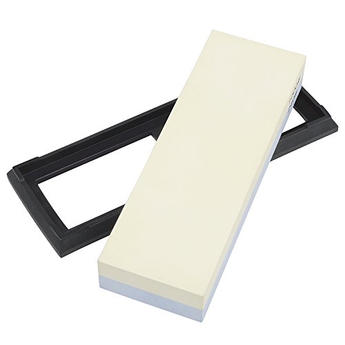 E-PRANCE M3 Schleifstein Abziehstein Wetzstein Körnung 240/1000 mit Rutschfest Halter, manuell, 180 x 60 x 27 mm - 5