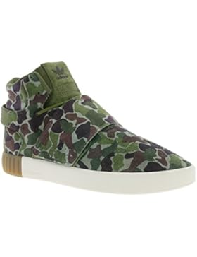 adidas Originals Tubular Invader Strap Schuhe Herren Echtleder-Sneaker Turnschuhe Grün BB8393