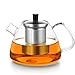Produktbild DSIKER Teekanne Glas Teebereiter 1200ml/ 41 oz mit abnehmbare Edelstahl-Sieb Glaskanne Aufheizen auf dem Herd. Sie wird sicher in Gasherd, Elektrokochfeld und Alkohol Lampe verwendet. Korkmatte, einer Reinigungsbürste und ein Sieb für den Ausguss