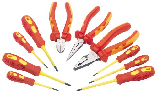 Draper expert 71155 10-Piece Set of VDE Insulated Pliers and Screwdrivers