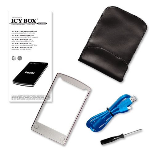 ICY BOX IB-250StU3 BH Externes Gehäuse für 2,5″ HDD/SSD (Bauhöhe bis 12,5 mm) mit USB 3.0, SATA III, UASP und Aluminium-Gehäuse schwarz - 6