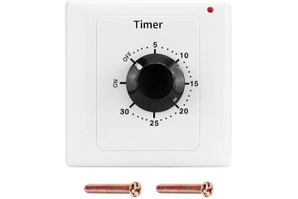 Switian Interrupteur de Minuterie, AC 220V 15A Compte à Rebours Mécanique Intelligent à Minuterie Socket Time Switch 86 Panneau Timer Bouton de Command (30 Min)