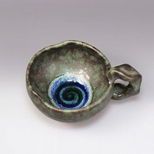 Glost-fired Earthen Coffee Cup-Overglaze colours and marine vitreous glaze,unique coffee mug, pottery mug, handmade mug, unique color