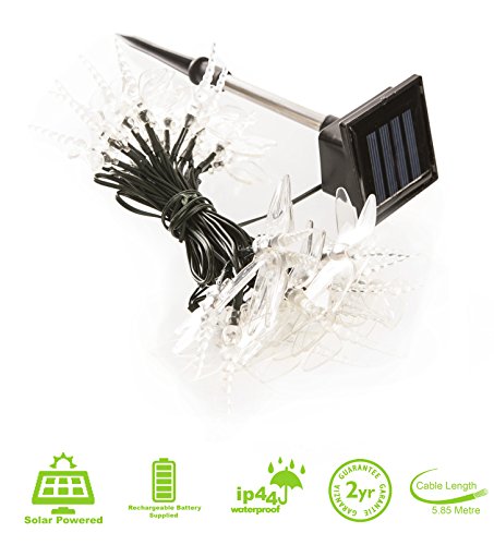 Solar Lichterketten aus 30 Mehrfarbigen Solarbetriebenen LED Libellen-Lichtern, lichterkette, solar lichterkette, mehrfarben solar lichterkette, solar lichterkette außen, Solarleuchten, Solarleuchte von SPV Lights: Der Solarlicht- & Beleuchtungsspezialist (2 Jahre kostenlose Gewährleistung inklusive) - 4