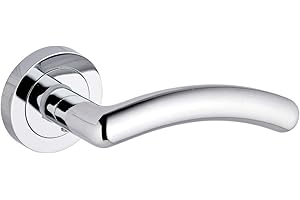 Designer Levers - Medusa Lever on Rose Door Handle - Modern Design - Polished Chrome - 1 Pair - Fixings Included - Interior Use