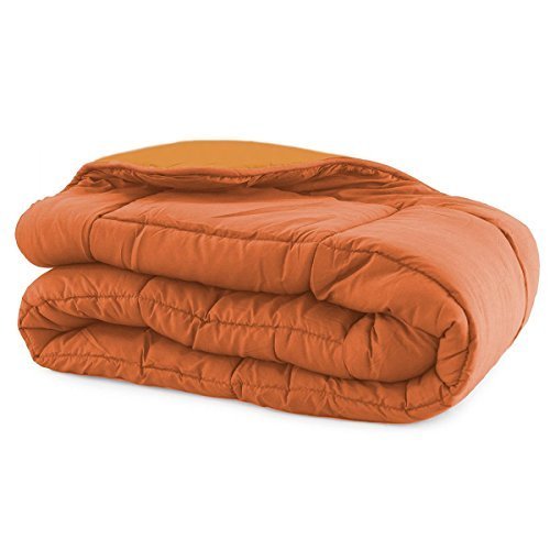 Trapunta caldissima piumone anallergico Singolo una piazza - bicolor N363 ARANCIONE SCURO-ARANCIONE