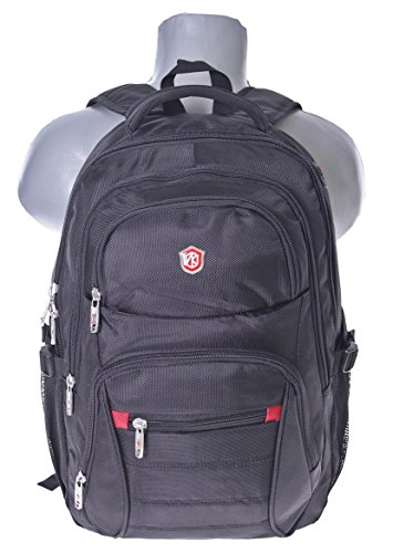 City Rucksack Schule Arbeit & Freizeit Bag Schulrucksack Sportrucksack Backpack Laptoprucksack Laptopfach 17″ – schwarz (HN49006) - 7