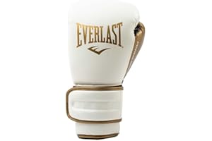 Everlast Powerlock2 - Guantes de boxeo, rendimiento y estilo mejorados, negro/dorado y blanco/dorado, tallas 12 onzas, 14 onzas, 16 onzas, guantes de entrenamiento ideales para boxeo