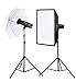 Produktbild Foto Kamera Studio Blitz Set Flash-Kit mit 2 x 300W/s Leitzahl 54, 2 Leuchtenstative Softbox Reflexschirm