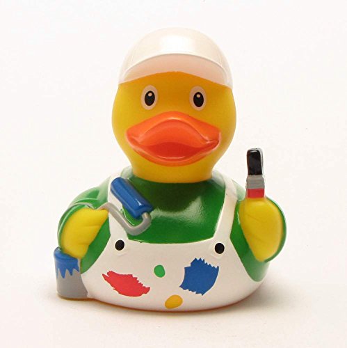 Quietscheente Maler Ente, Gummiente, Quietscheentchen, Badeente, Quietsch Ente, Sammelfigur, Gummi Bade Spielzeug, LiLaLu, 2062 - 3