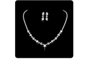 Wedity mariée mariage cristal collier boucles d'oreilles ensemble argent mariée tour de cou colliers pendentif bijoux pour femmes et filles
