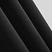 Deconovo Solid Curtain Ring Top Curtain Thermal Insulated Blackout Curtain for Bedroom 140x180 cm Black 1 Panel