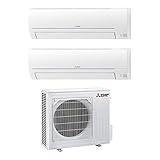 Climatiseur Dual Split 12000 + 9000 Btu, Inverter, Classe A++/A+ MSZ-HR25 + HR35VF + MXZ-2HA50VF