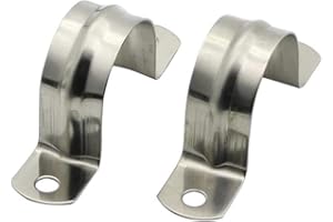 HVDHYY 40mm Abrazadera de Tubo Alicates de Tubo de 304 Acero Inoxidable Titular de La Tarjeta Clip Hebilla Abrazadera de La Manguera Tipo U-Abrazadera Ohm Tarjeta de La Silla de Montar 16pcs