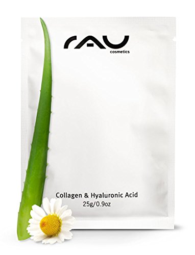 RAU Collagen & Hyaluronic Acid Mask, Vliesmaske mit Hyaluronsäure, Collagen, Aloe Vera & Kamille, intensive Feuchtigkeitsmaske (10 Stück) - 7