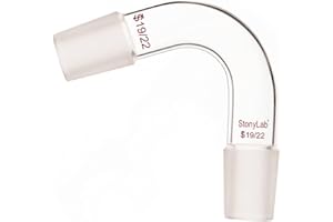 stonylab Adaptador de Destilación, 75 Grados Adaptador de Vidrio Doblado con 19/22 Junta Interna para Suministros de Laboratorio