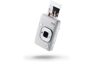 Fujifilm instax mini LiPlay Stone White - Fotocamera Ibrida Istantanea e Digitale, Registra 10” di Audio sulla Foto con la Funzione “Sound”, Remote Shooting e Bluetooth, Foto formato 62 x 46 mm