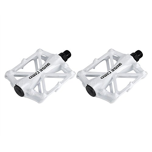 zjchao Pedales para Bici BMX Bicicleta de montaña MTB Ciclismo de Carreras Ultraligero Pedal de aleación (Blanco)