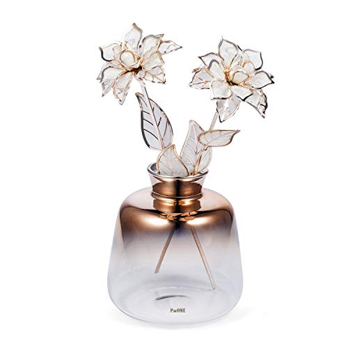 LCCL Or 24 K Rose, décoration de Feuille d'or Rose en Aluminium Doré Bouteille en Verre, Cadeau pour la fête de Saint-Valentin Mariage Anniversaire de Noël Thanksgiving Décoration de Maison