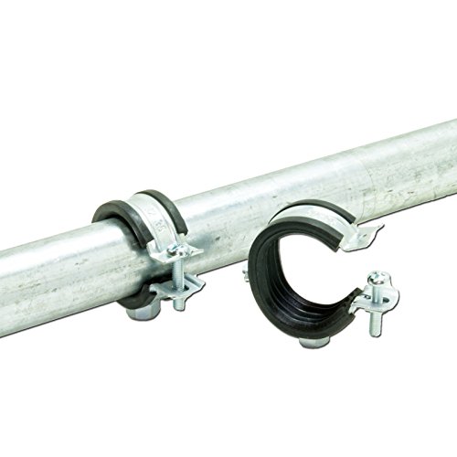 Stabilo-Sanitaer 10x Rohrschelle DN 20 21 22 23 mm 1/ 2 Zoll Stahl verzinkt mit Gummieinlage Rohrhalter Rohrbefestigung Rohrhalterung Gelenkrohrschelle - 5
