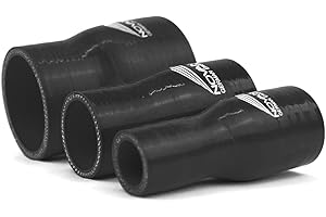 NOVANOX GERMAN ENGINEERING Riduttore Ø 22-34 mm a Ø 76-102 mm Tubo in silicone dritto Aria Gomma flessibile, Farbe:Schwarz, ID x ID:Ø 72-80 mm