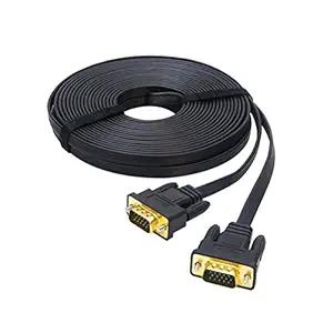 DTECH VGA to VGA 10m Cable Thin Flat Type VGA Cable Standard 15 Pin Male to Male VGA Wire for Computer Monitor 33 Feet