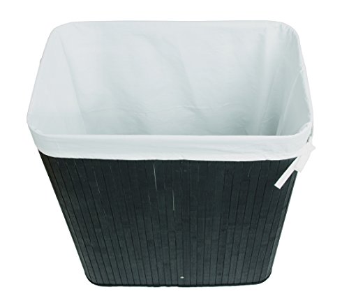 Kronenburg Bambus Wäschekorb Wäschesammler mit Deckel, Fassungsvermögen 100 L – 62,5 x 52 x 32 cm, Schwarz - 2