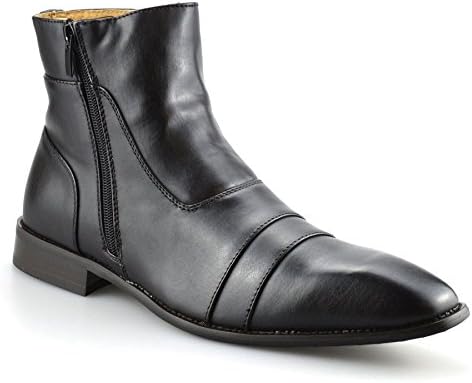 Majestics Mens New Leather Chelsea Dealer Work Formal Ankle Cowboy Biker Boots Shoes Size[UK 8.5,Black]