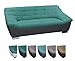 Produktbild CAVADORE Couch mit Materialmix / Gemütliches Sofa im modernen Design / Kunstleder und Strukturstoff / 212 x 81 x 92 / Türkis - Schwarz