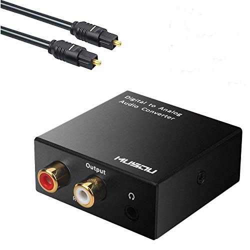 Musou DAC de Audio Convertidor de Digital a Analógico con 3.5mm Audio jack Toslink y SPDIF R/L Adaptador de Audio para PS3 4 Xbox Android Box HDTV Blu-ray Home Cine