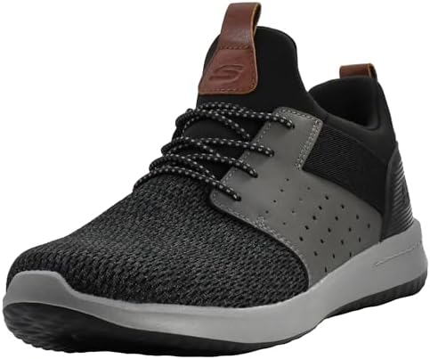 Skechers Vestibilità Classica Delson-camden, Scarpe da ginnastica Uomo, Grigio, 42.5 EU