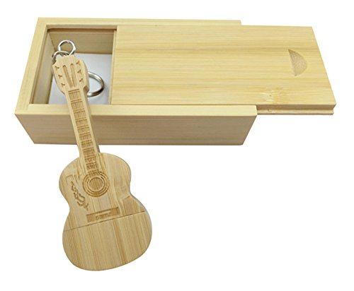 Madera de arce Memory Stick unidad flash USB en forma de guitarra en caja de madera Bamboo wood 3.0/32GB