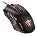 Produktbild Gaming Mouse 098 Gamer Maus Optische Gaming Mouse mit 2400 DPI/4 Einstellbare DPI/6 Tasten/1.6m USB Kabel für PC Pro Gamer Spieler, Windows XP/Visa/7/8/10 (Schwarz)
