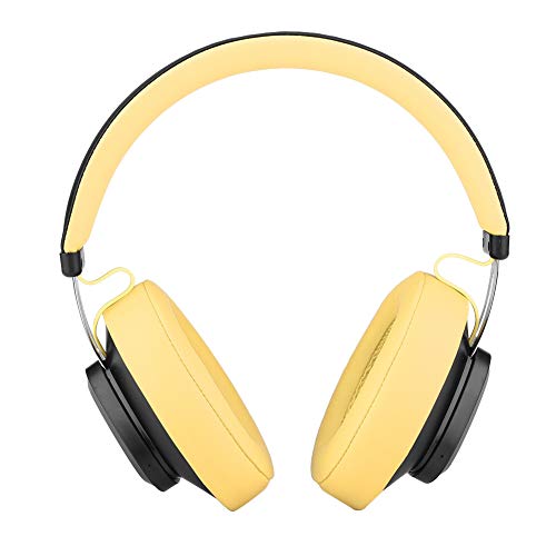 Preisvergleich Produktbild Garsent Bluetooth Headset, drahtloses Over Ear Kopfhörer mit Freisprechfunktion und Geräuschunterdrückung, über das Ohr Kopfhörer mit tiefen Bässen für MP3 Android IOS.(gelb)