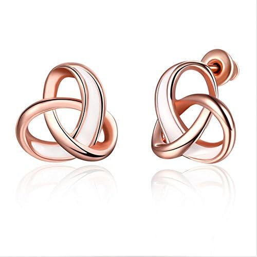 Women's Earrings Elegant Rose Gold Drop of Water Oil Tricyclic Stud Earrings